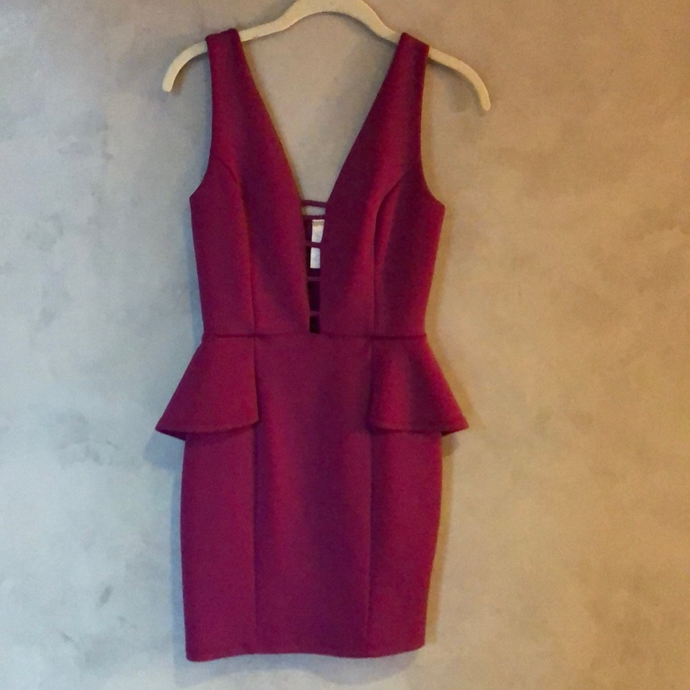 Fuschia peplum dress